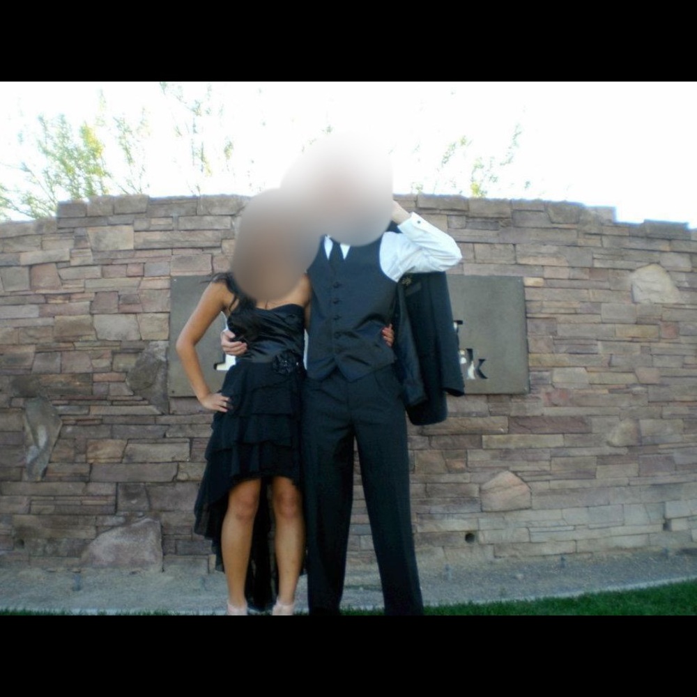 Black high low dress